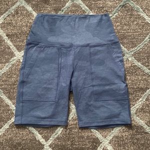 Aerie Chill Blue Camo 7" Pocket Bike Short, Size Small
